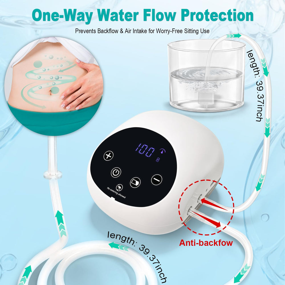 ALITERCY kit designed for coffee enema use with adjustable flow.