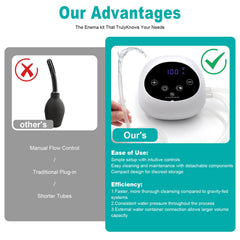 ALITERCY nozzle set offers comfortable, targeted cleansing options.