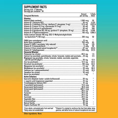 Alkaline for Life Energized Multi bottle-side highlights 40-nutrient formula for energy