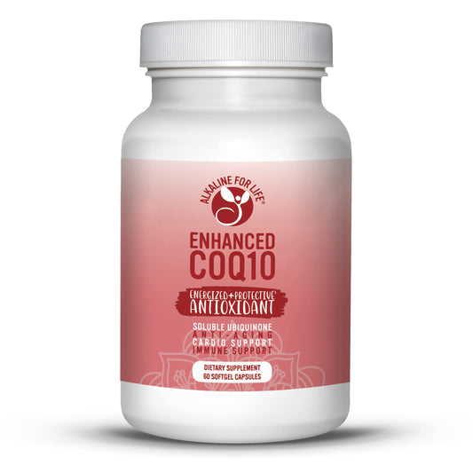 Alkaline for Life Enhanced CoQ10 bottle front view emphasizing micellized absorption