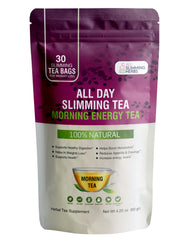 ALL SLIMMING HERBS Daytime Tea packet close-up showing premium herbal blend