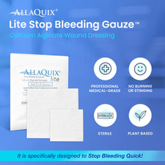 AllaQuix gauze rolls demonstrate soft, flexible material for comfortable application.