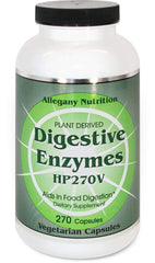 Allegany Nutrition Digestive Enzymes HP bottle with label, vegan capsules for daily digestion.