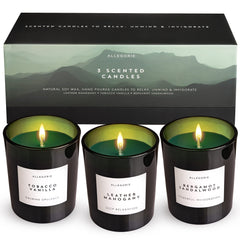 Allegorie Bergamot Sandalwood candle close-up highlighting uplifting citrus notes