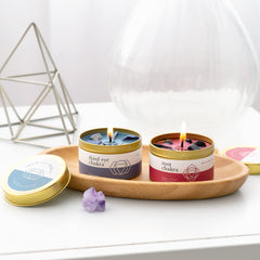 Allegorie throat chakra candle with eucalyptus and lavender for clear communication