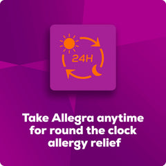 Allegra fast-acting one hour release is highlighted.