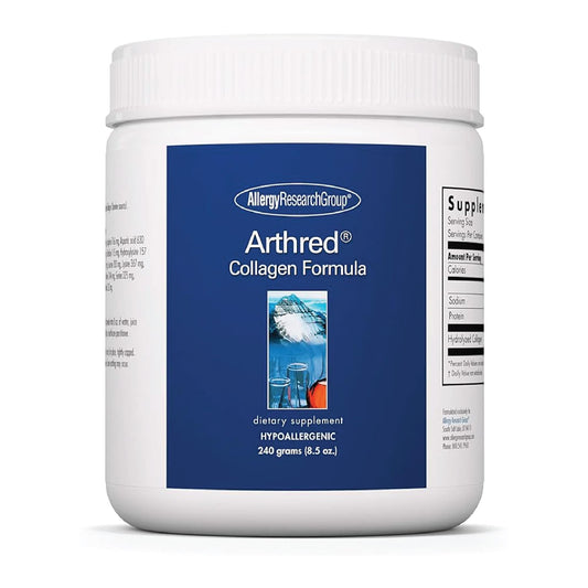 Allergy Research Group Arthred powder tub for easy daily collagen supplementation.