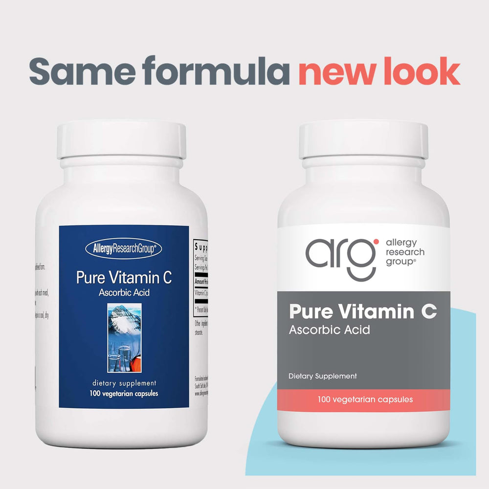 Allergy Research Group ascorbic acid capsules offer high potency in unbuffered form.