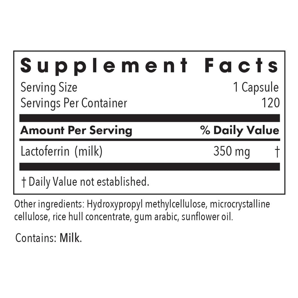 Allergy Research Group bovine colostrum ingredients panel emphasizing immune peptides.