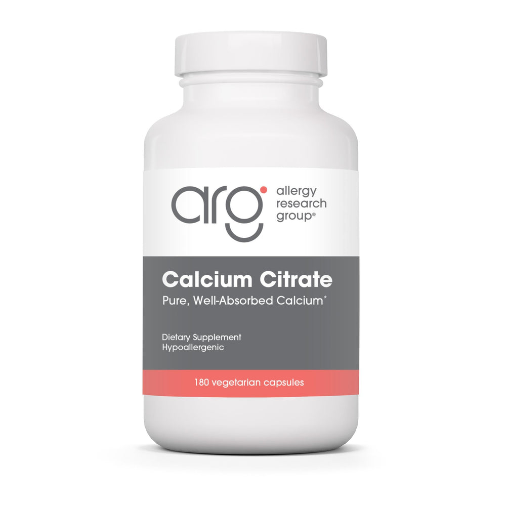 All Allergy Research Group Calcium Citrate bottle front for bone support