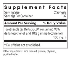 Allergy Research Group label close-up shows annatto-derived tocotrienols with antioxidant potential.