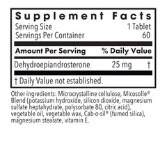 Allergy Research Group DHEA 25 label detail underscores purity and allergen-free ingredients.