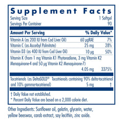 Allergy Research Group Full Spectrum Vitamin K capsules ready for convenient daily supplementation.