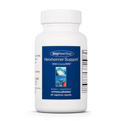 Allergy Research Group Herxheimer Support bottle highlights turmeric-boswellia for gentle detox.