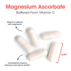 Allergy Research Group Magnesium Ascorbate ingredients panel emphasizing hypoallergenic formula