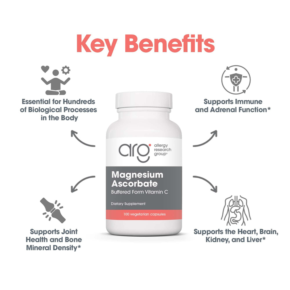 Allergy Research Group Magnesium Ascorbate measuring spoon dispensing for convenient daily use