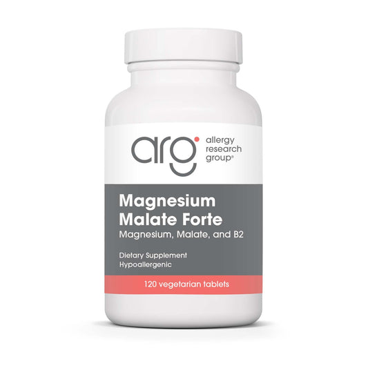 Allergy Research Group Magnesium Malate Forte bottle showing energy-support supplement