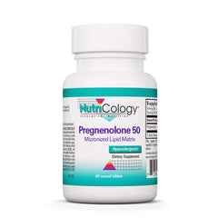 Allergy Research Group Nutricology Pregnenolone tablets in a 60-count bottle supporting hormone balance