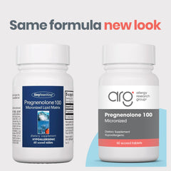 Allergy Research Group Pregnenolone tablets closeup showing micronized absorption.