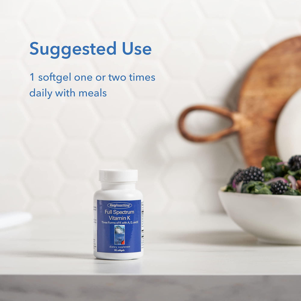 Allergy Research Group Vitamin K daily-use scene suggests simple routine.