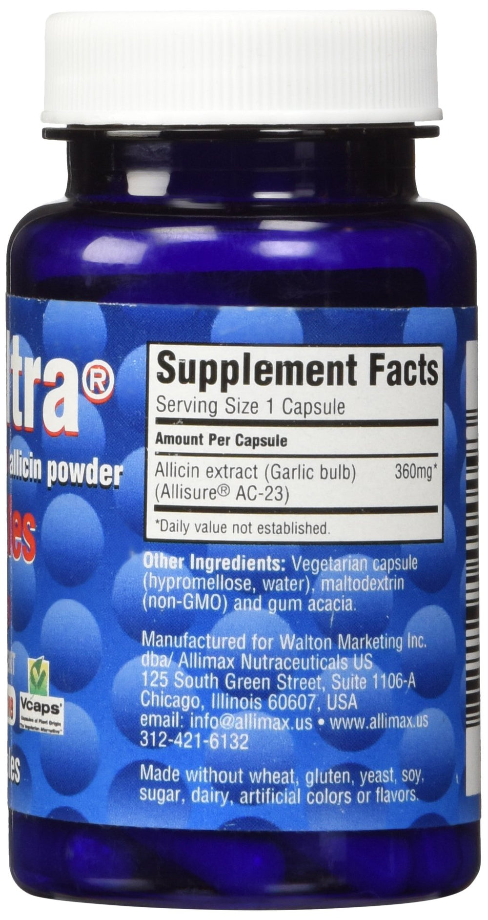 ALLIMAX AlliUltra 360mg bottle shown, a premium UK-made supplement.