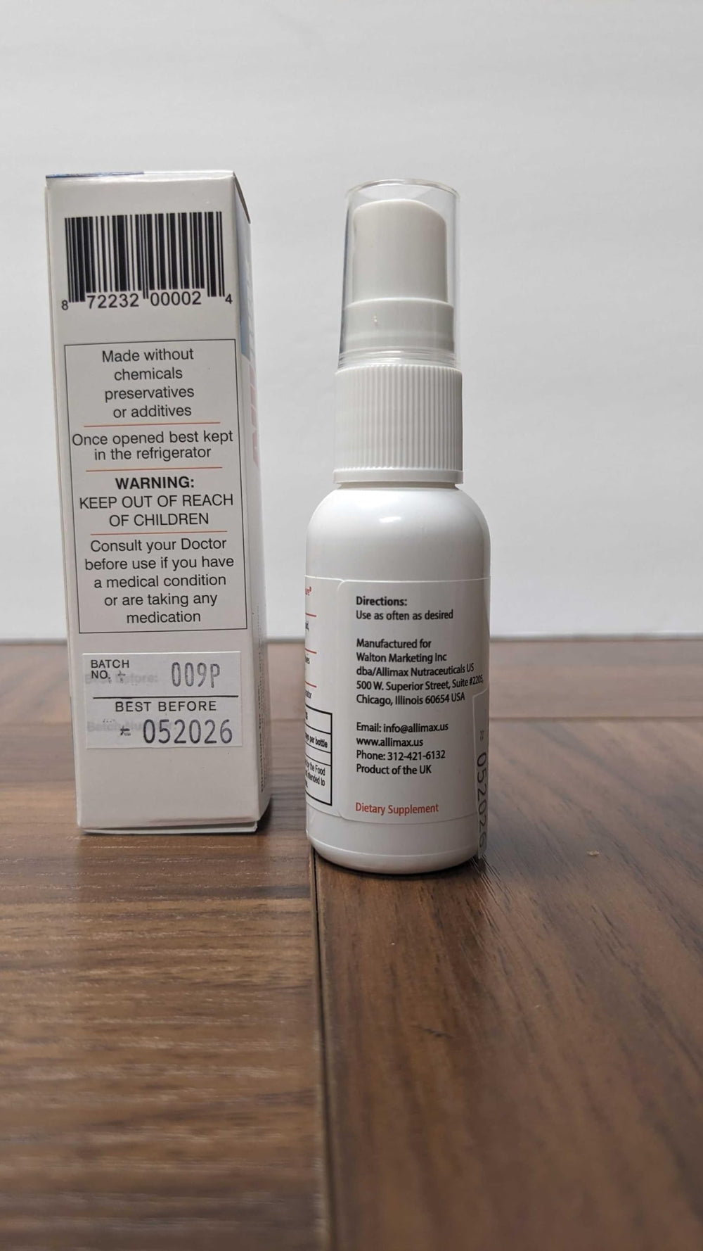 Travel-size Allimax Rescue Spray for on-the-go oral care