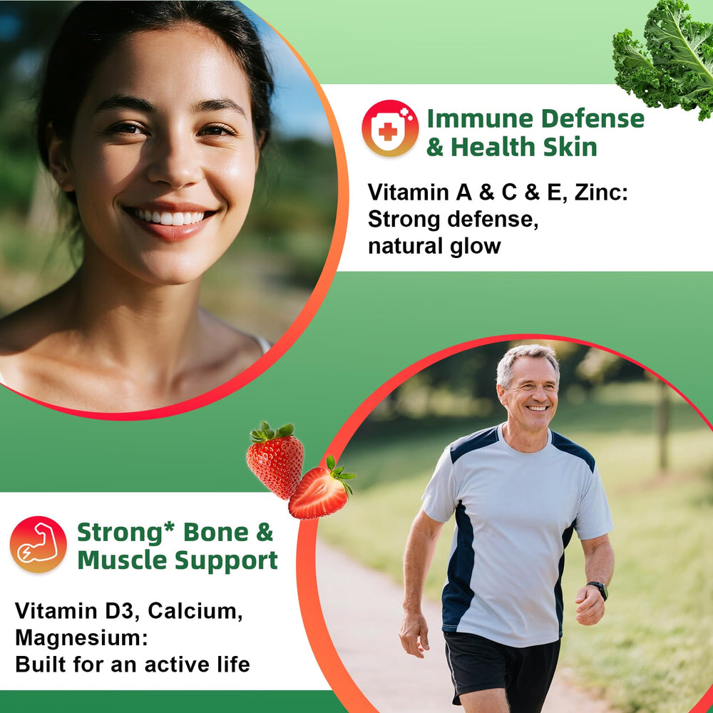 Alliwise greens gummies vegetable-blend close-up highlights natural energy and nutrients