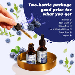 Alliwise drops serving glass with measurement for daily supplementation
