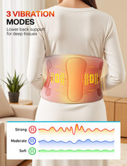 AllJOY back massager with heat and vibration modes targets tense muscles effectively