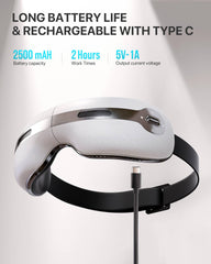 ALLJOY Eye Massager with USB C battery for long sessions between charges.