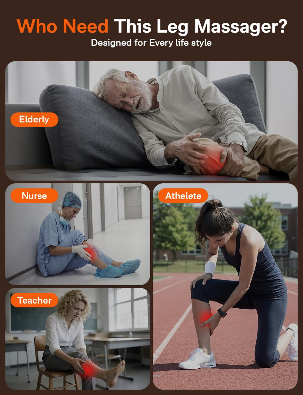 ALLJOY leg massager airbag close-up, showcasing 360-degree massage capability.