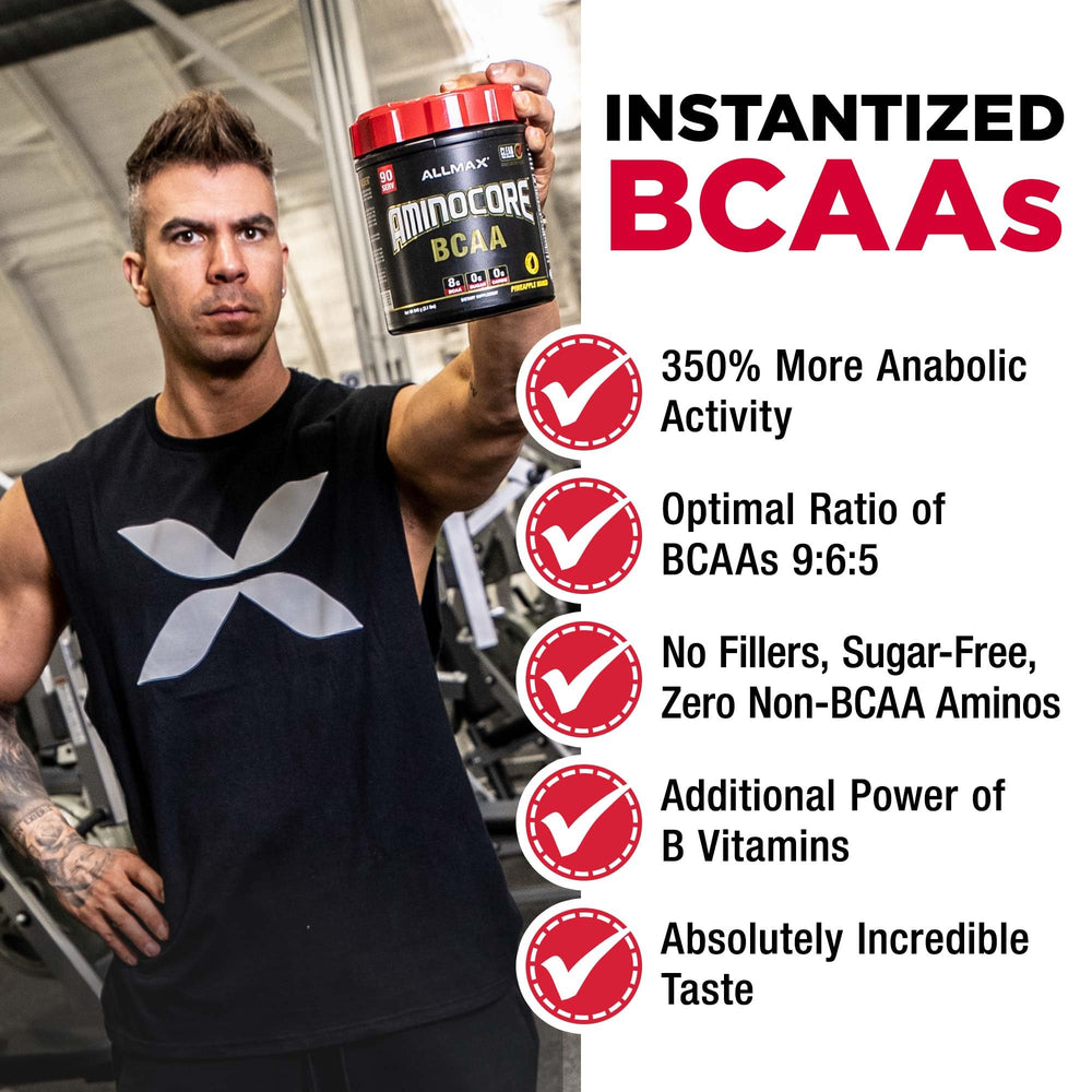ALLMAX AminoCORE white grape flavor bottle presented as refreshing option