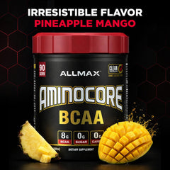 Allmax AminoCore 1035g packaging front signals value and servings