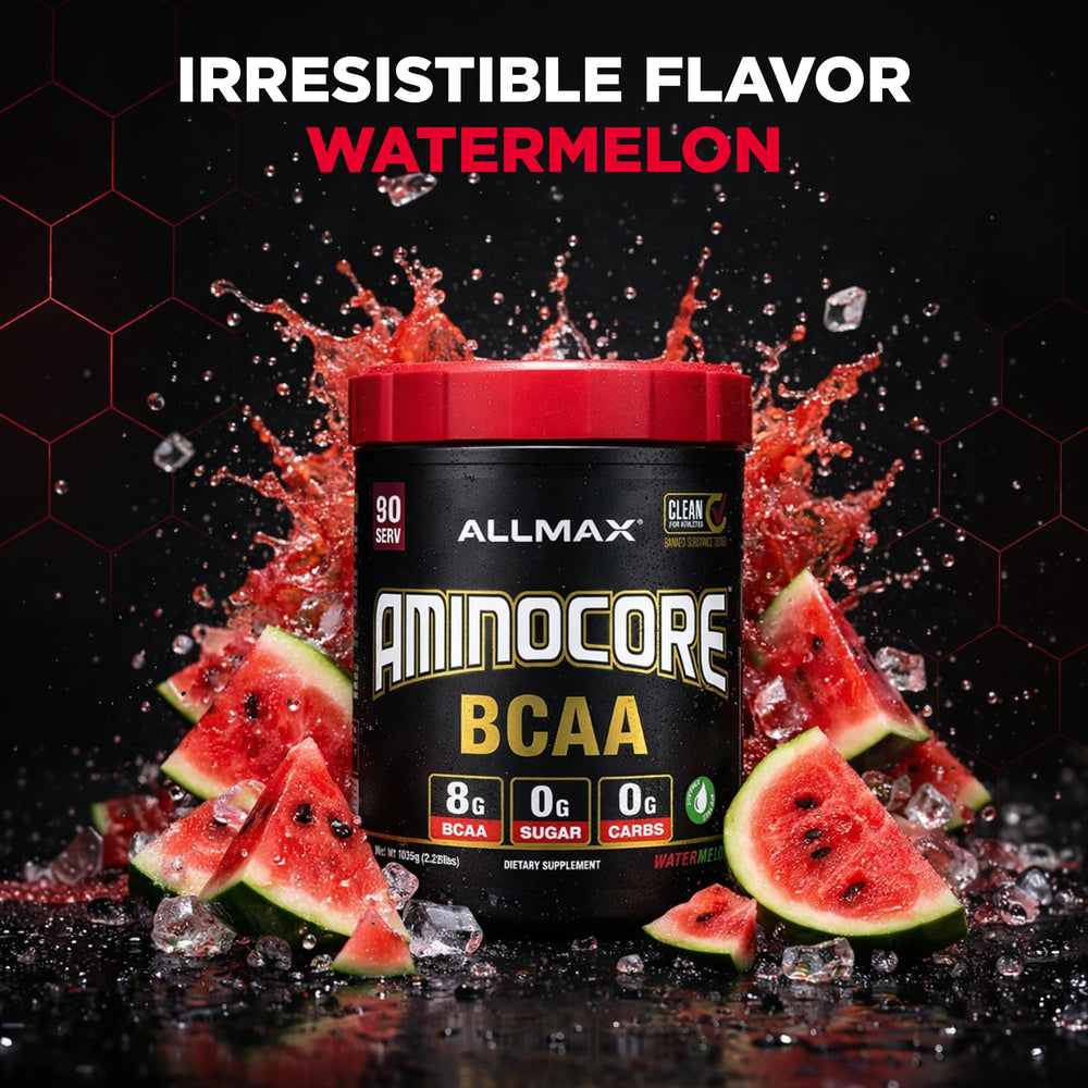 Allmax AminoCore packaging for quick workout recognition