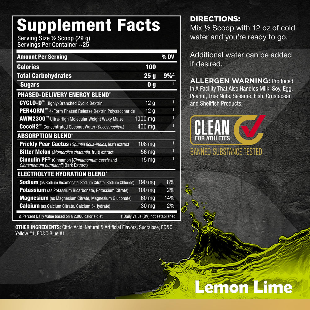 AllMAX Carbion+ Lemon Lime scoop beside powder for easy serving.