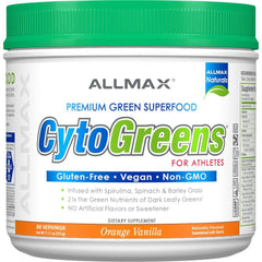 ALLMAX CytoGreens Orange Vanilla scoop for easy daily greens.