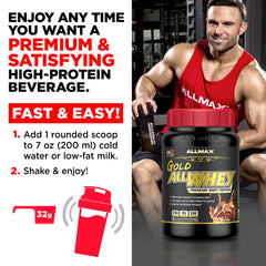 AllMAX Gold ALLWHEY nutrition facts panel showing 24 g protein per serving