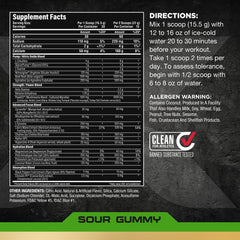 ALLMAX Impact Pump Xtreme Sour Gummy scoop ready to mix for amino energy