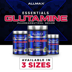 Ready-to-mix ALLMAX L Glutamine shake with water for a quick energy boost.
