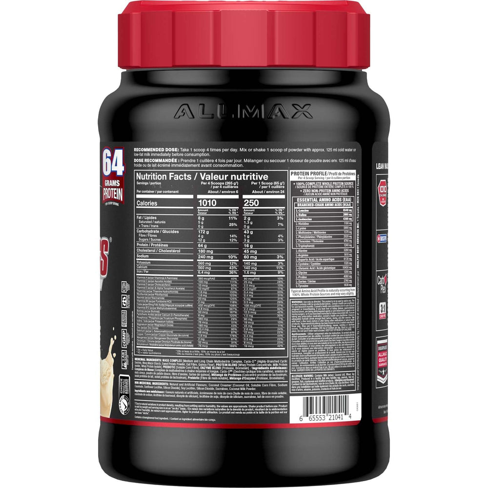ALLMAX QuickMass vanilla serving scoop demonstrates easy serving size for daily protein
