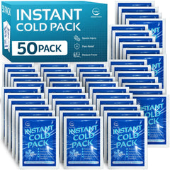 AllSett Health 50-pack ice pack activation demonstrates instant cold relief without freezing