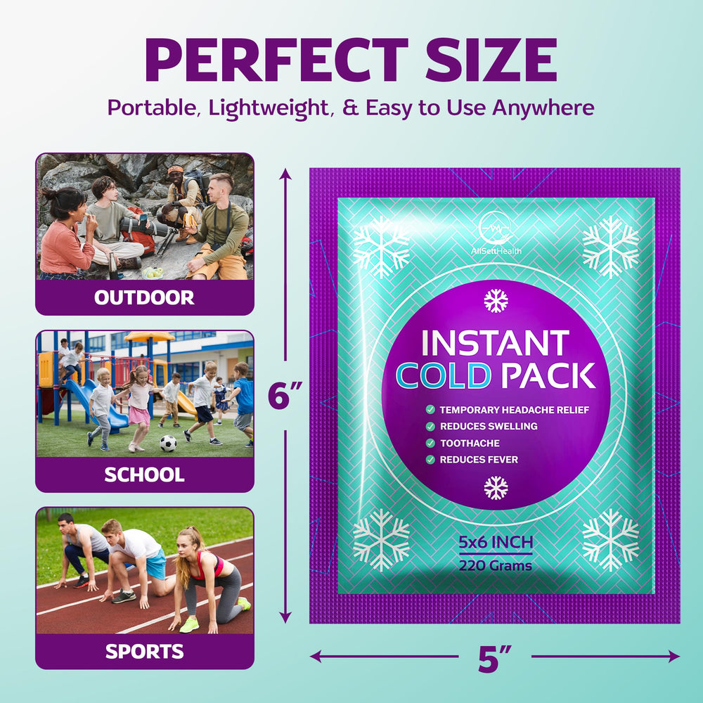 AllSett Health ice packs in car or bag for on-the-go first aid.