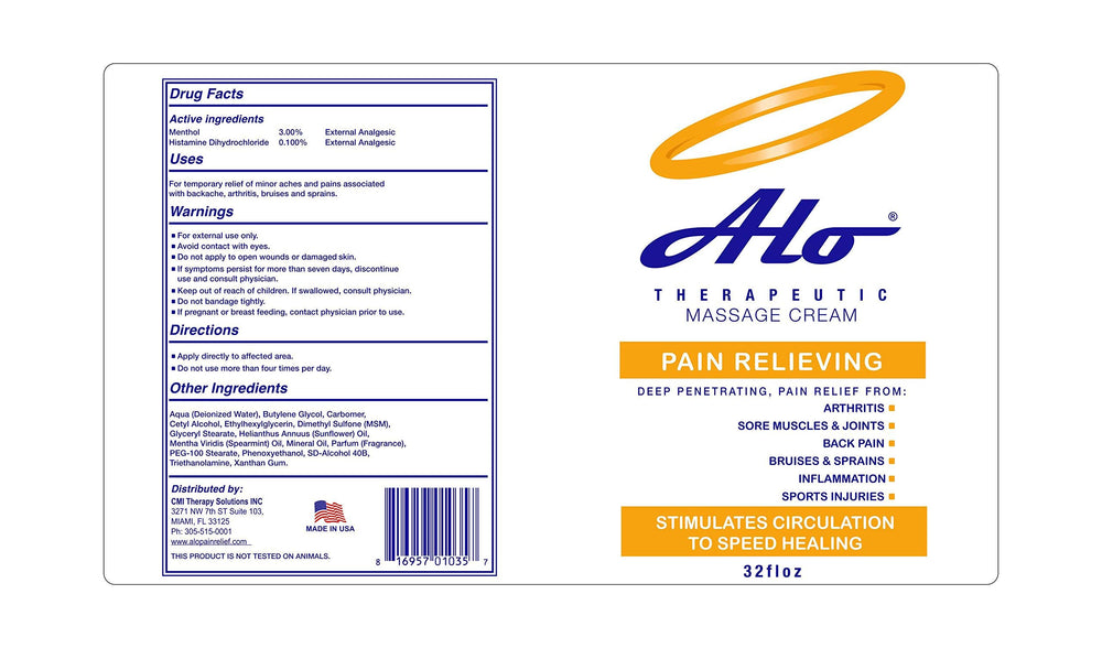 Close-up of creamy, non-greasy texture of ALO Pain Relief Cream.