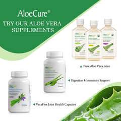 AloeCure four-bottle carton highlighting value and daily use