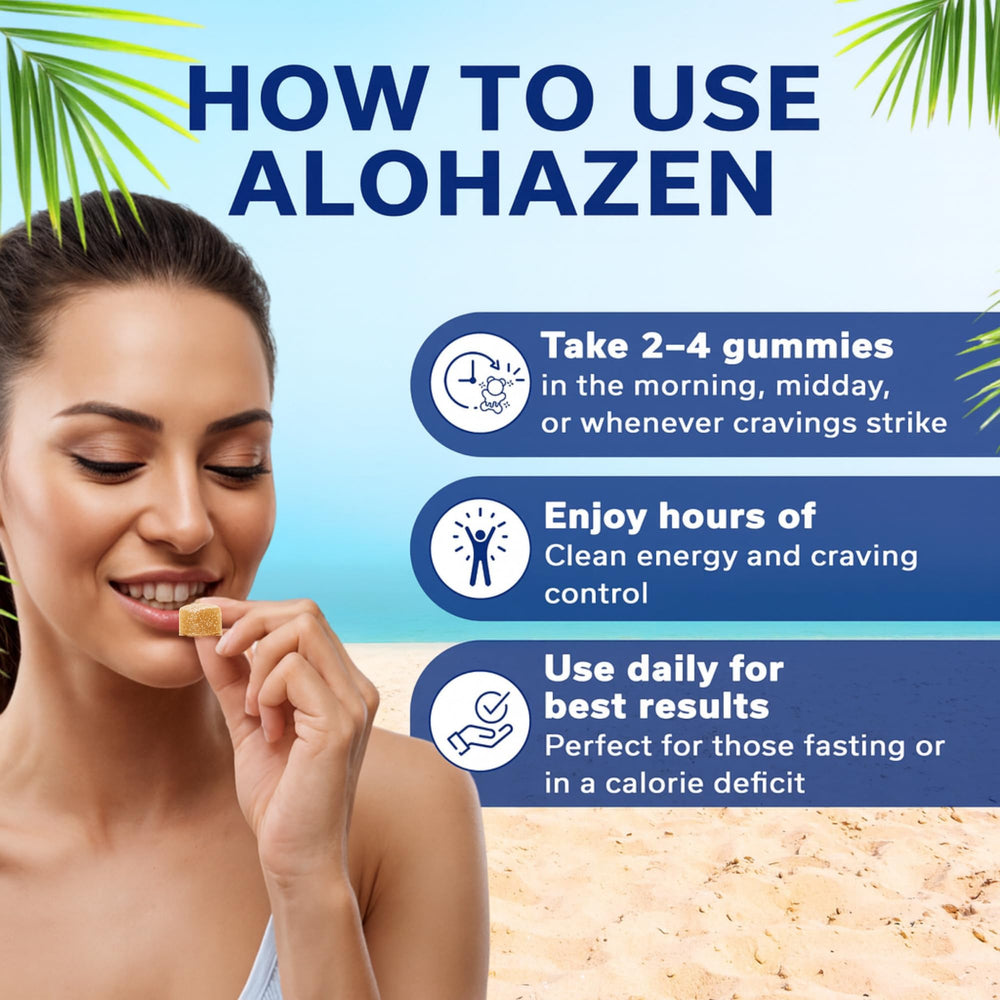 On-the-go pack of AlohaZen gummies for easy daily energy
