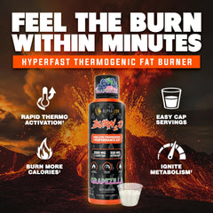 Alpha Lion Burn2O label detail emphasizes MitoBurn and CaloriBurn GP ingredients.
