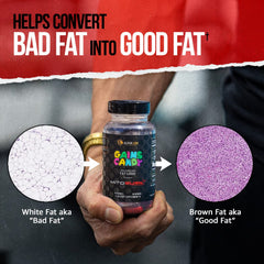 Lifestyle scene of a person at gym with Gains Candy.