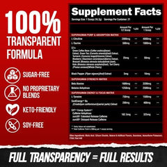 ALPHA LION Lions Blood label close-up highlighting ingredients for focus and pump