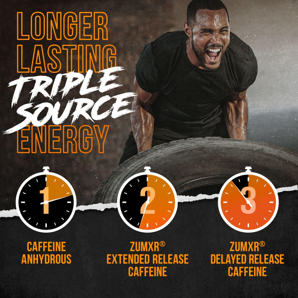 ALPHA LION pre-workout pump visible during intense training.