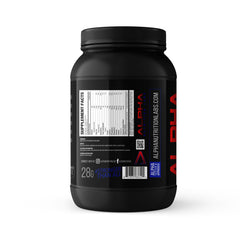 Alpha Nutrition Labs Whey Isolate Chocolate label shows full amino profile.